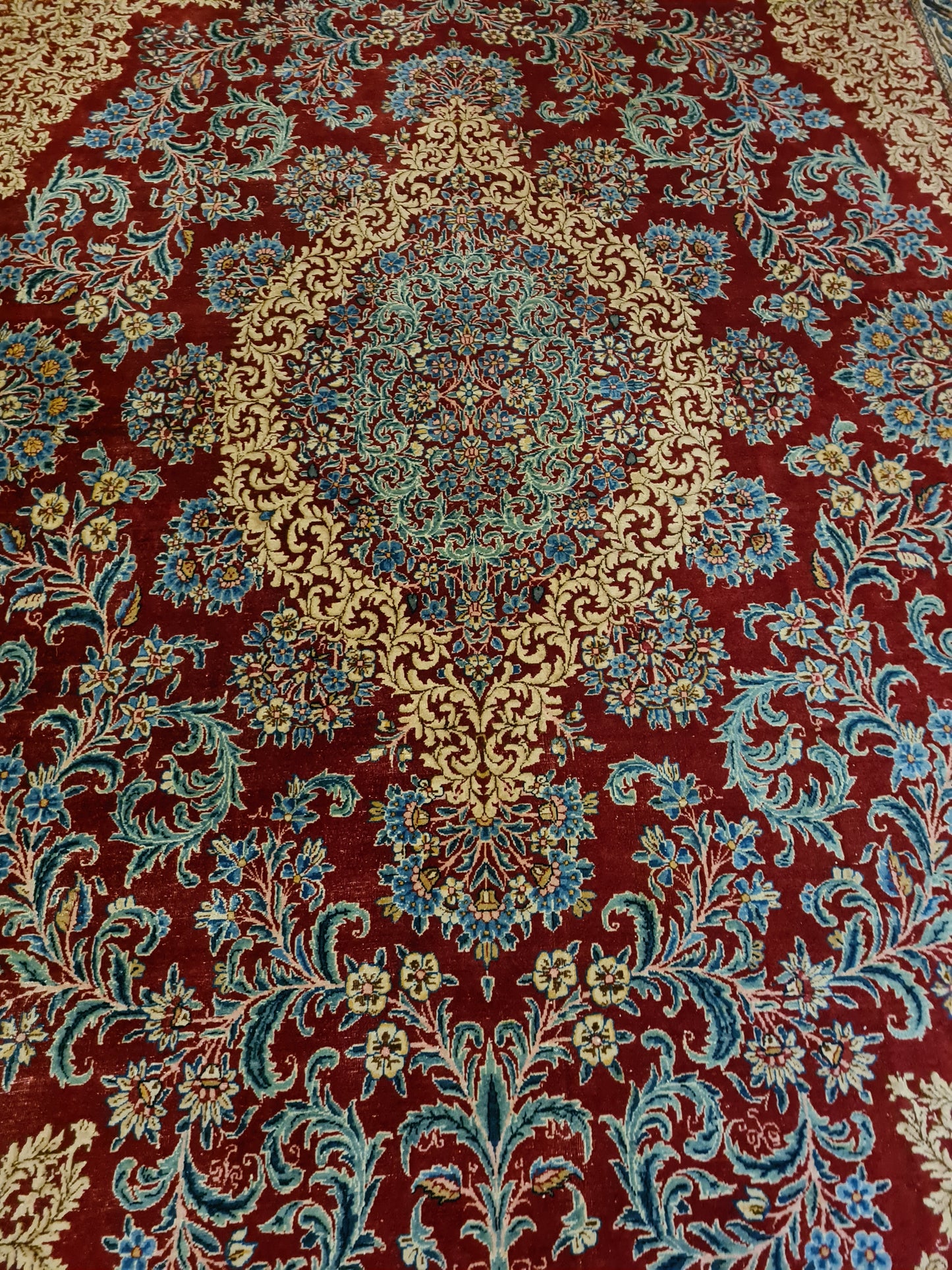 Perserteppich Orientteppich Handgeknüpfter Teppich Laver Kirman 377x300cm