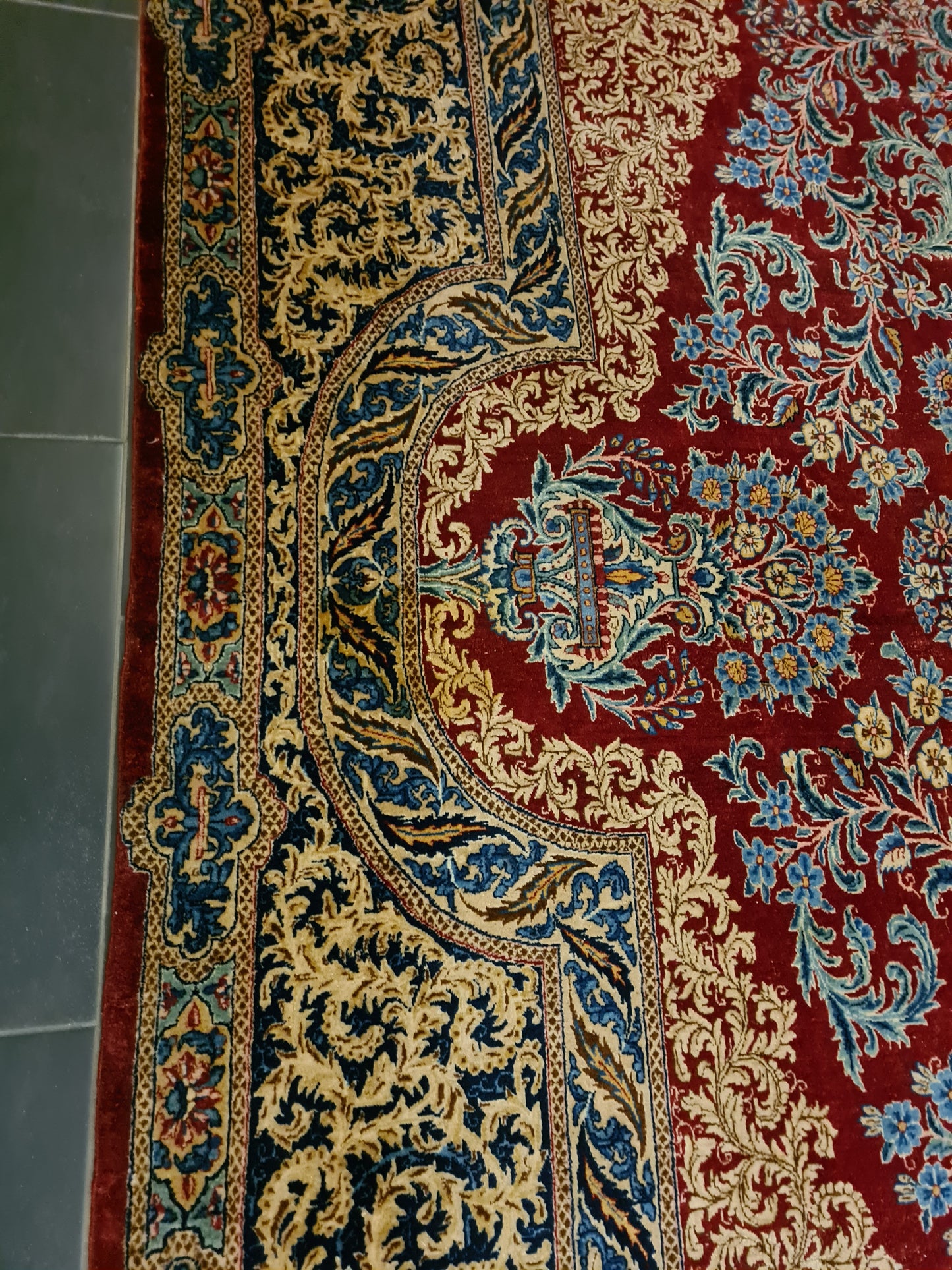 Perserteppich Orientteppich Handgeknüpfter Teppich Laver Kirman 377x300cm