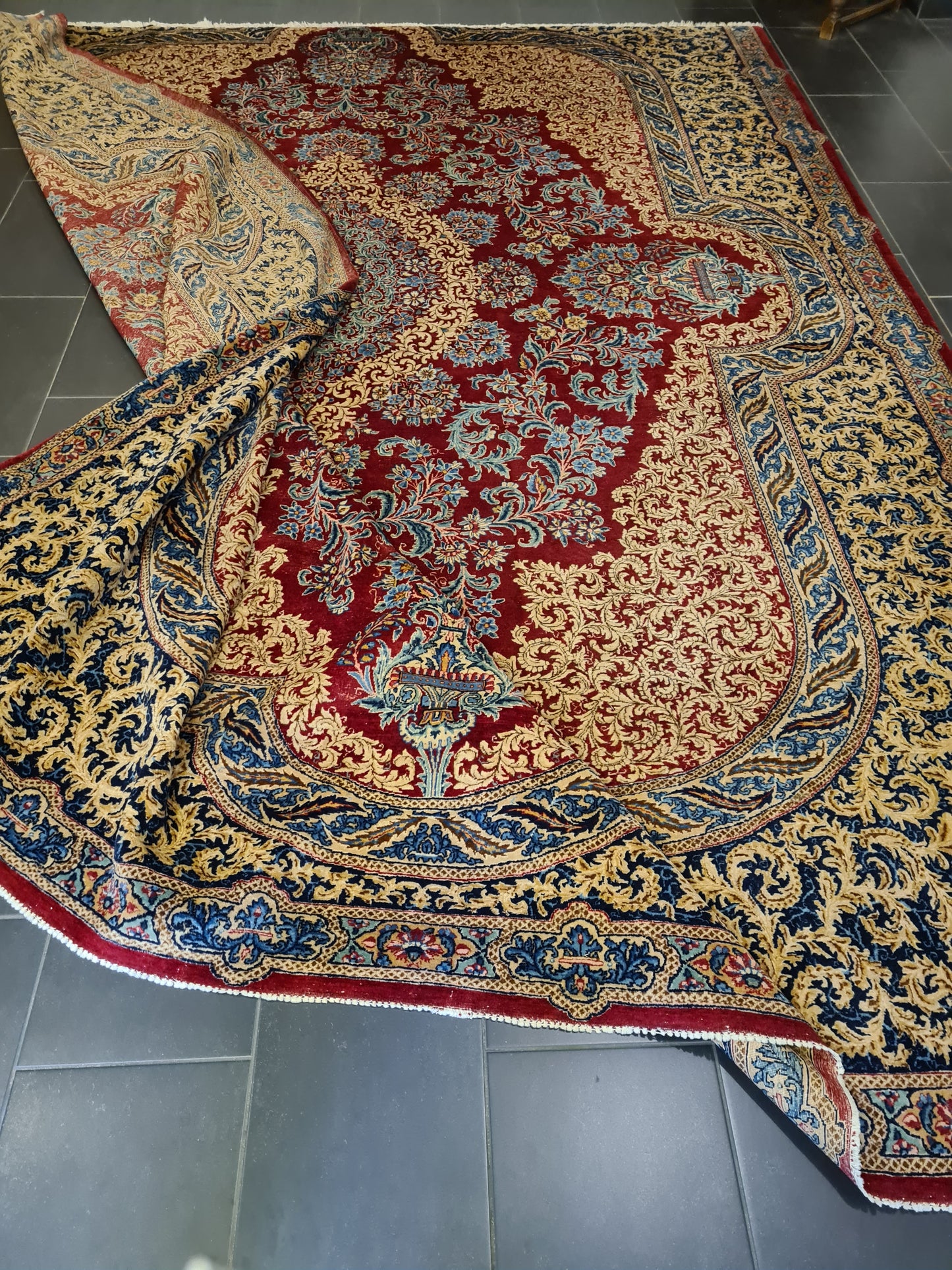 Perserteppich Orientteppich Handgeknüpfter Teppich Laver Kirman 377x300cm