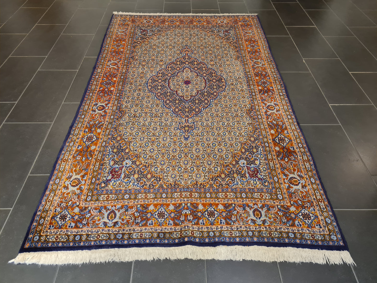 Perserteppich Orientteppich Handgeknüpfter Teppich Moud fein 247x143cm