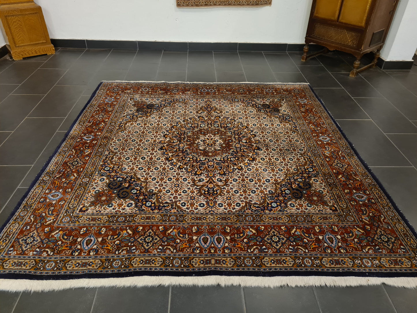 Perserteppich Orientteppich Handgeknüpfter Teppich Moud fein 210x206cm