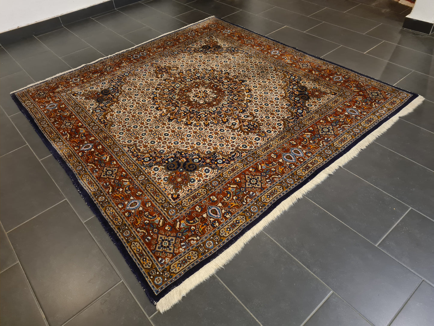 Perserteppich Orientteppich Handgeknüpfter Teppich Moud fein 210x206cm