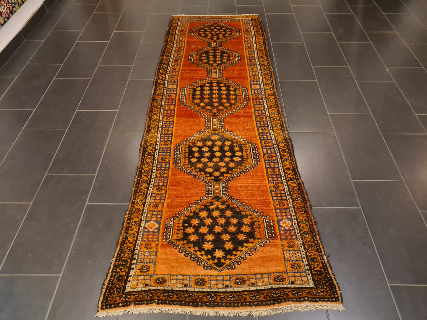 Perserteppich Orientteppich Handgeknüpfter Teppich Malaya Läufer 291x107cm