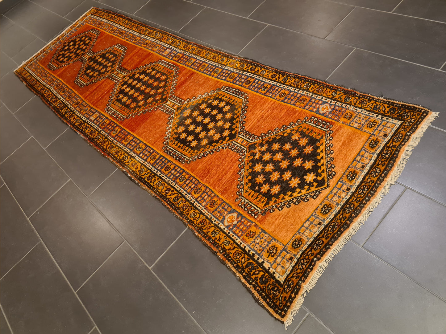 Perserteppich Orientteppich Handgeknüpfter Teppich Malaya Läufer 291x107cm