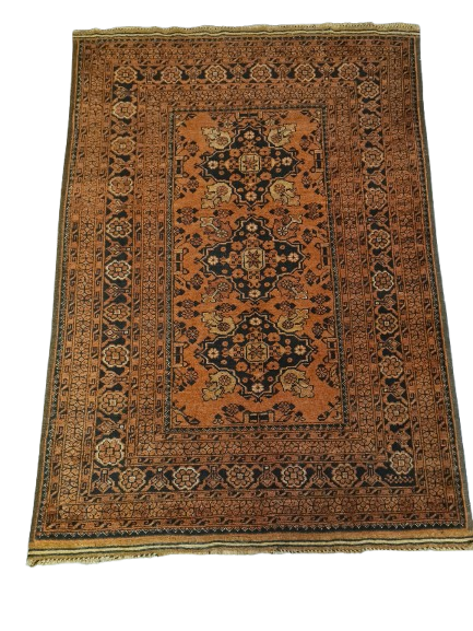 Perserteppich Orientteppich Handgeknüpfter Teppich Afghan art déco 149x107cm