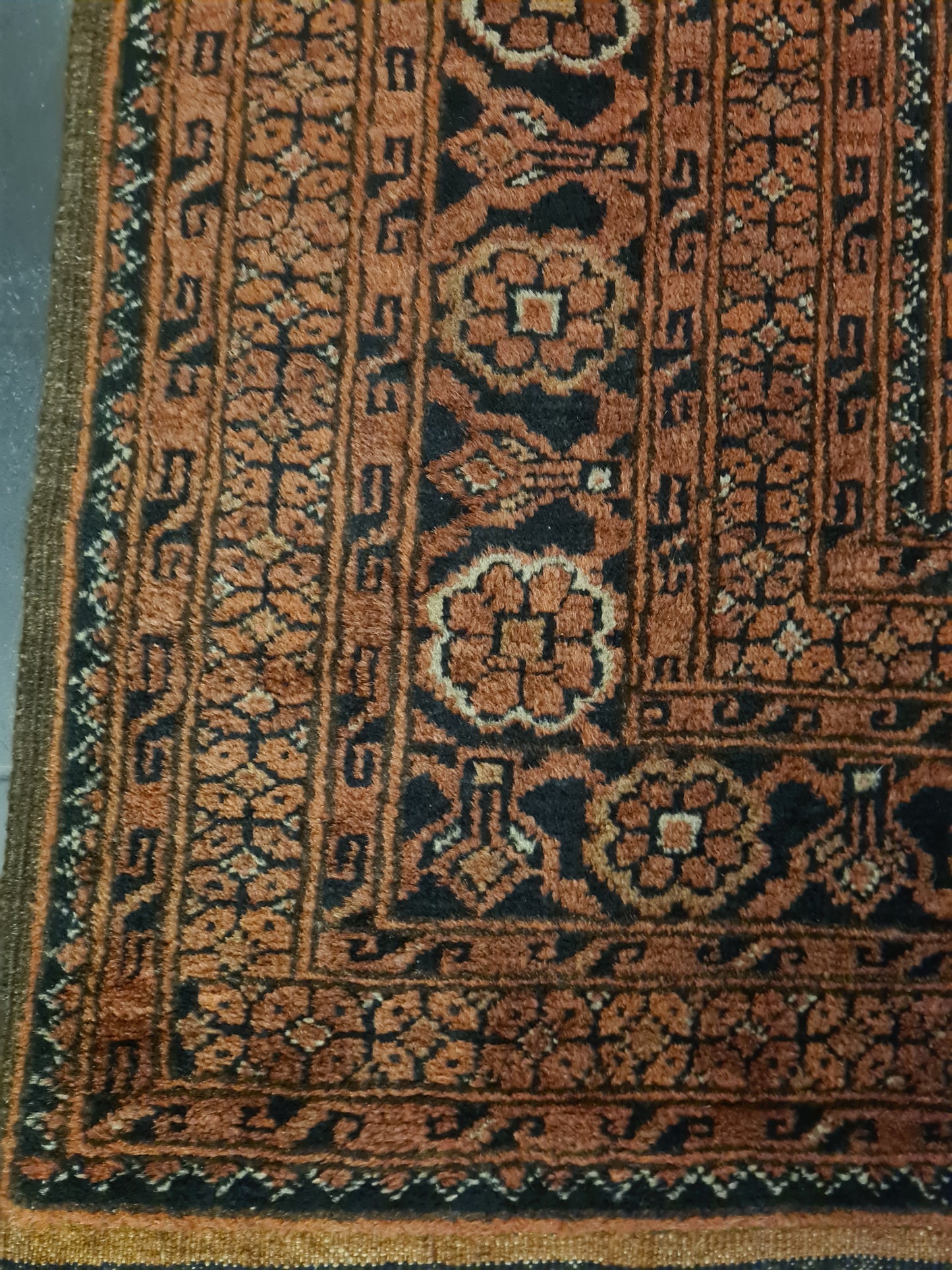 Perserteppich Orientteppich Handgeknüpfter Teppich Afghan art déco 149x107cm