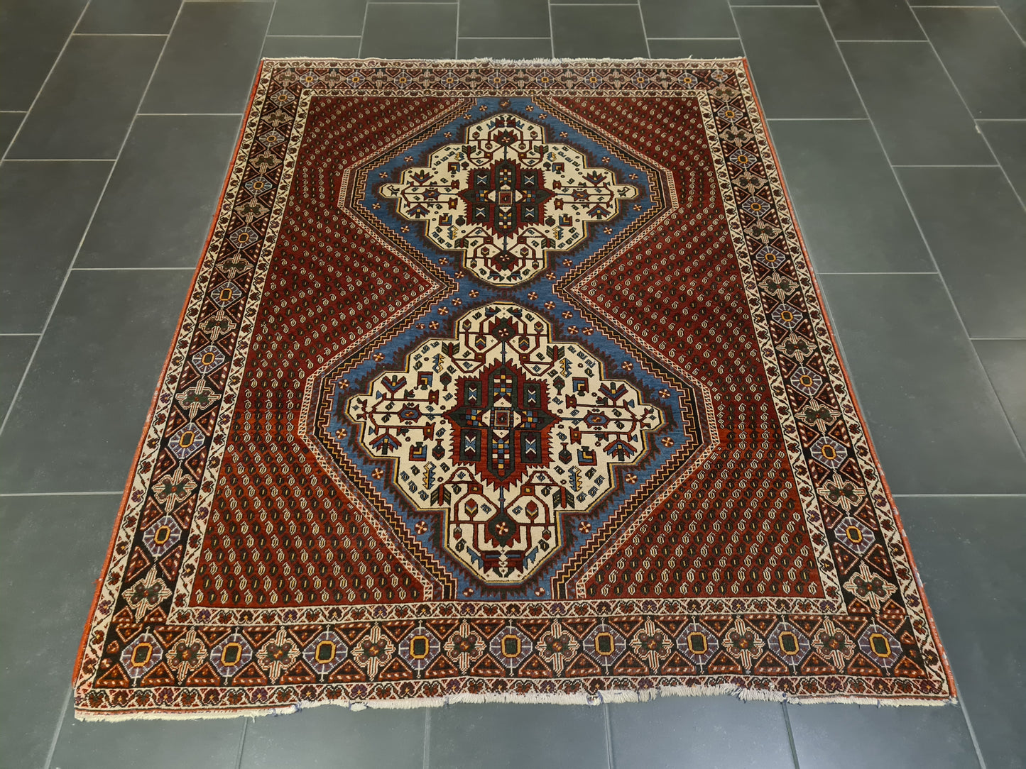 Perserteppich Orientteppich Handgeknüpfter Teppich Afshari antik 188x152cm