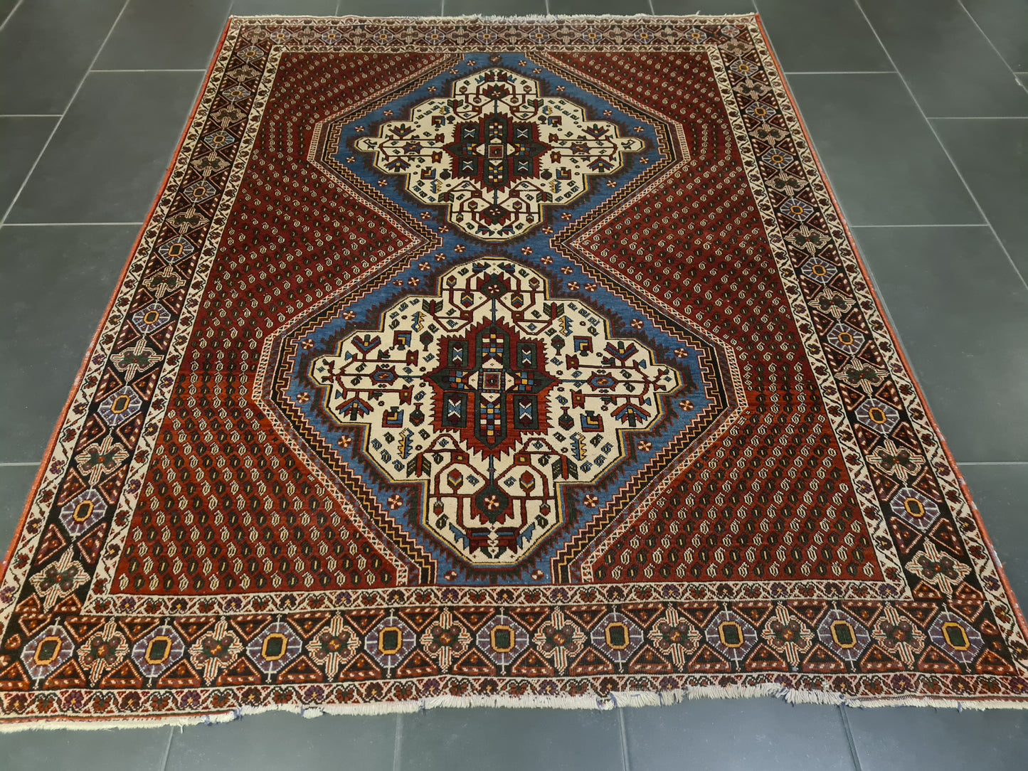 Perserteppich Orientteppich Handgeknüpfter Teppich Afshari antik 188x152cm