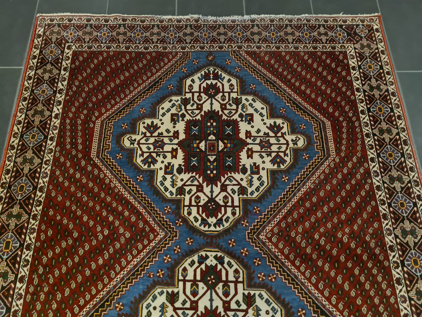 Perserteppich Orientteppich Handgeknüpfter Teppich Afshari antik 188x152cm