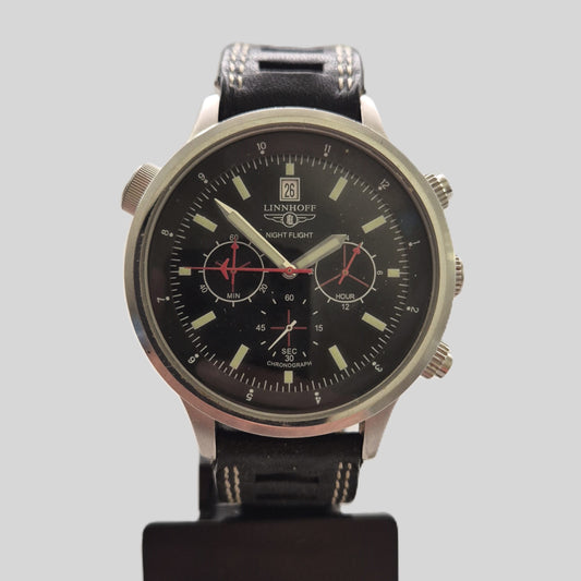 Linnhoff Night Flight Herrenarmbanduhr – Sportlicher Chronograph