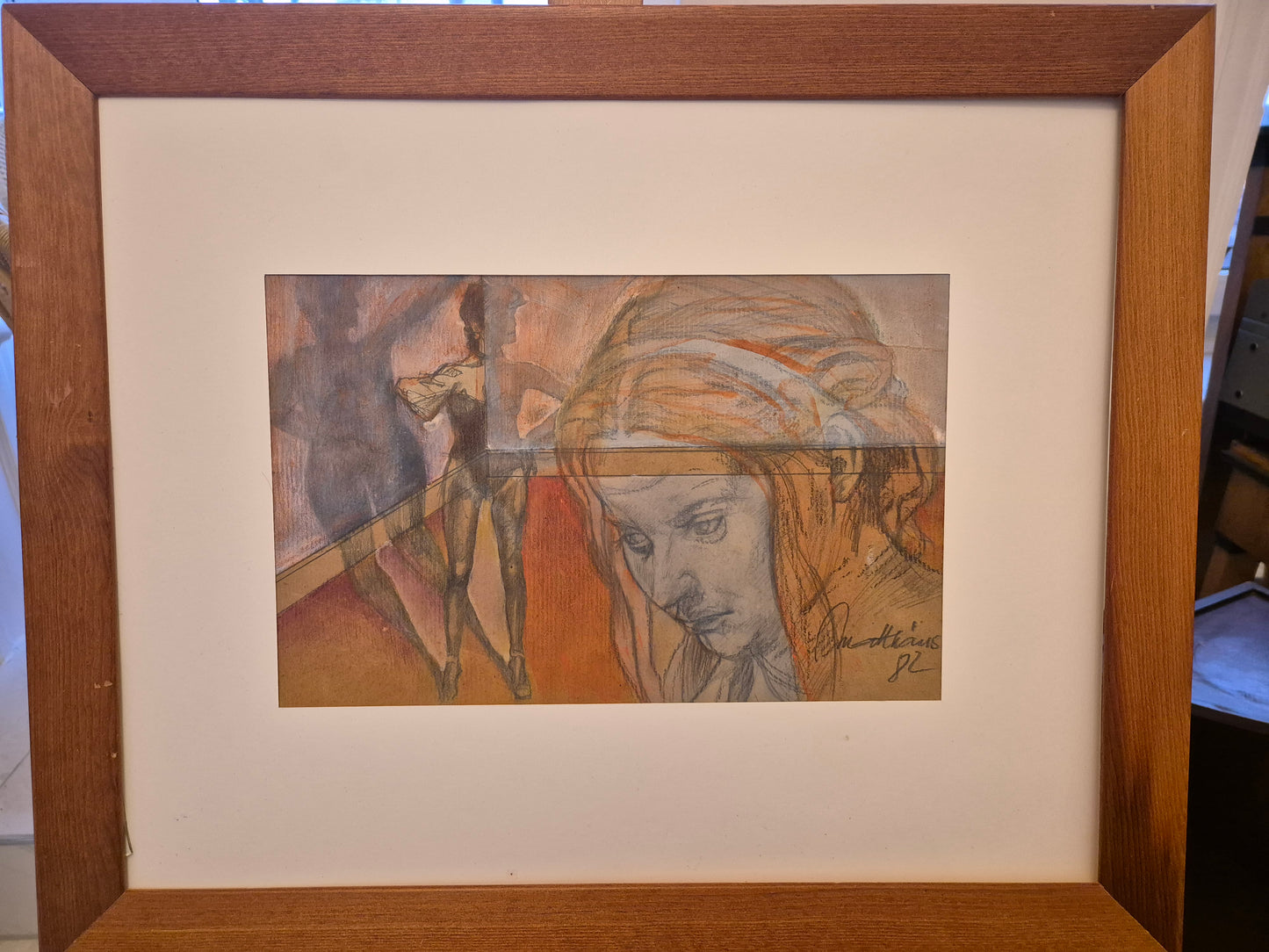 Gemälde Matthäus 82 Frauenporträt mit Schatten 57x47 cm