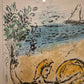 Lithographie Marc Chagall The Odyssey Athene und Telemachos 54,5x62,5 cm