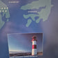 Poster Karte Insel Sylt 47x81 cm hinter Glas gerahmt