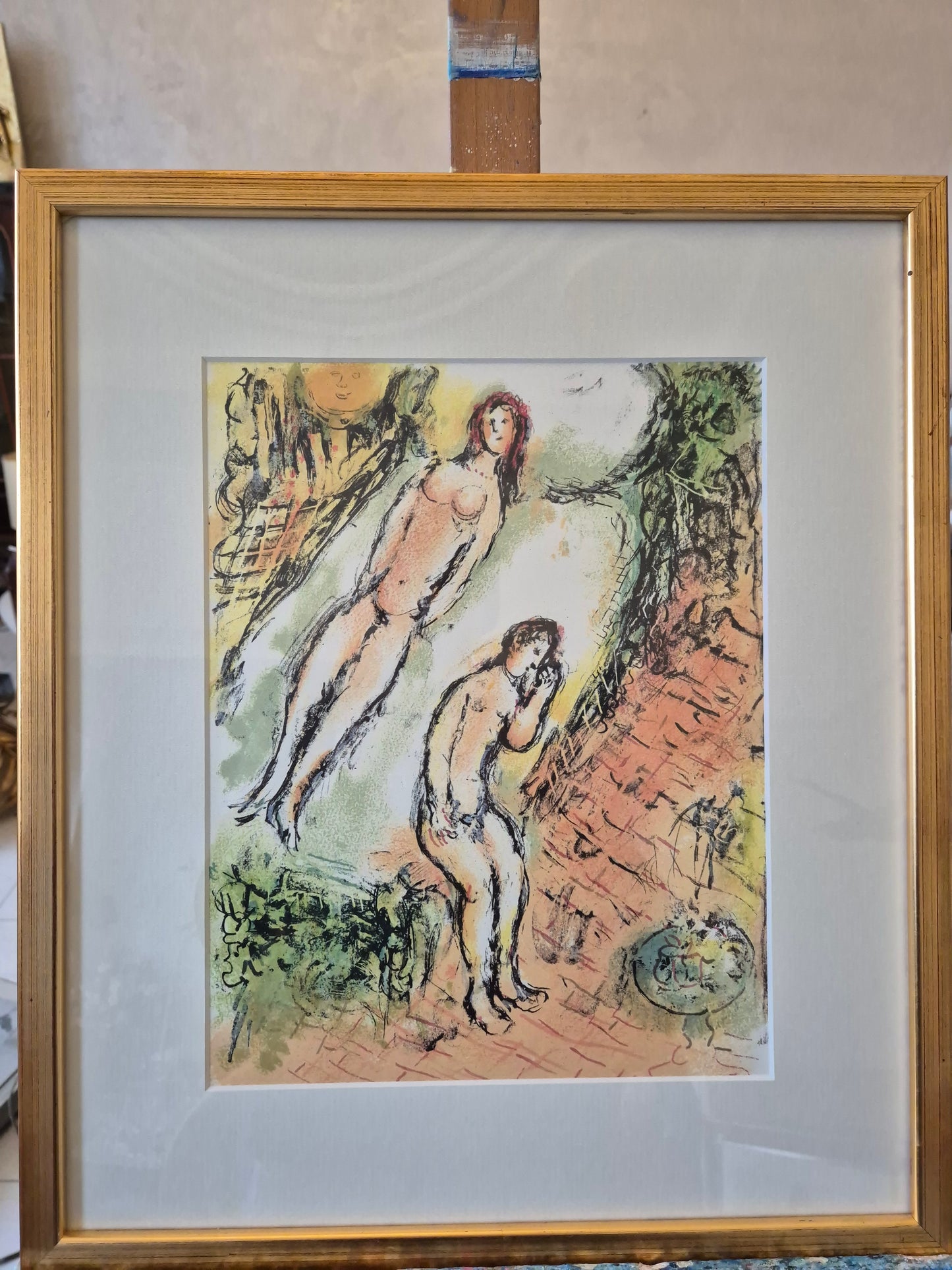 Lithographie Marc Chagall Wehklagen des Odysseus 46x54 cm