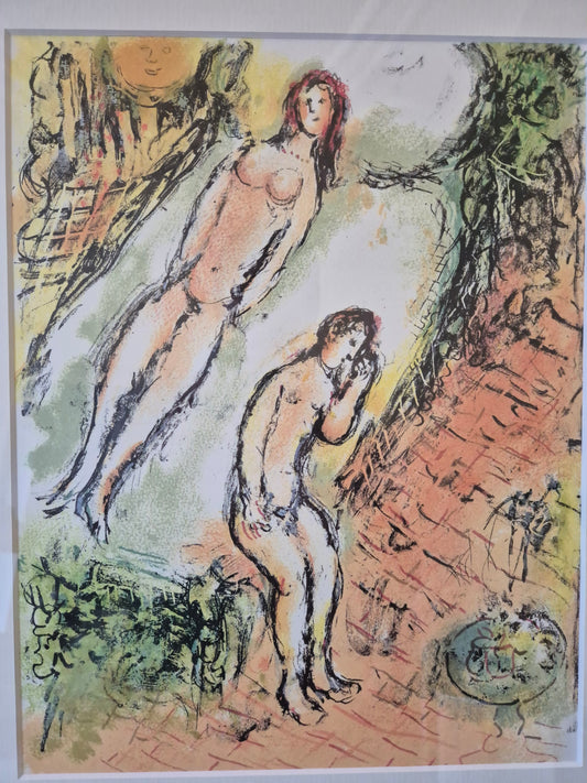 Lithographie Marc Chagall Wehklagen des Odysseus 46x54 cm