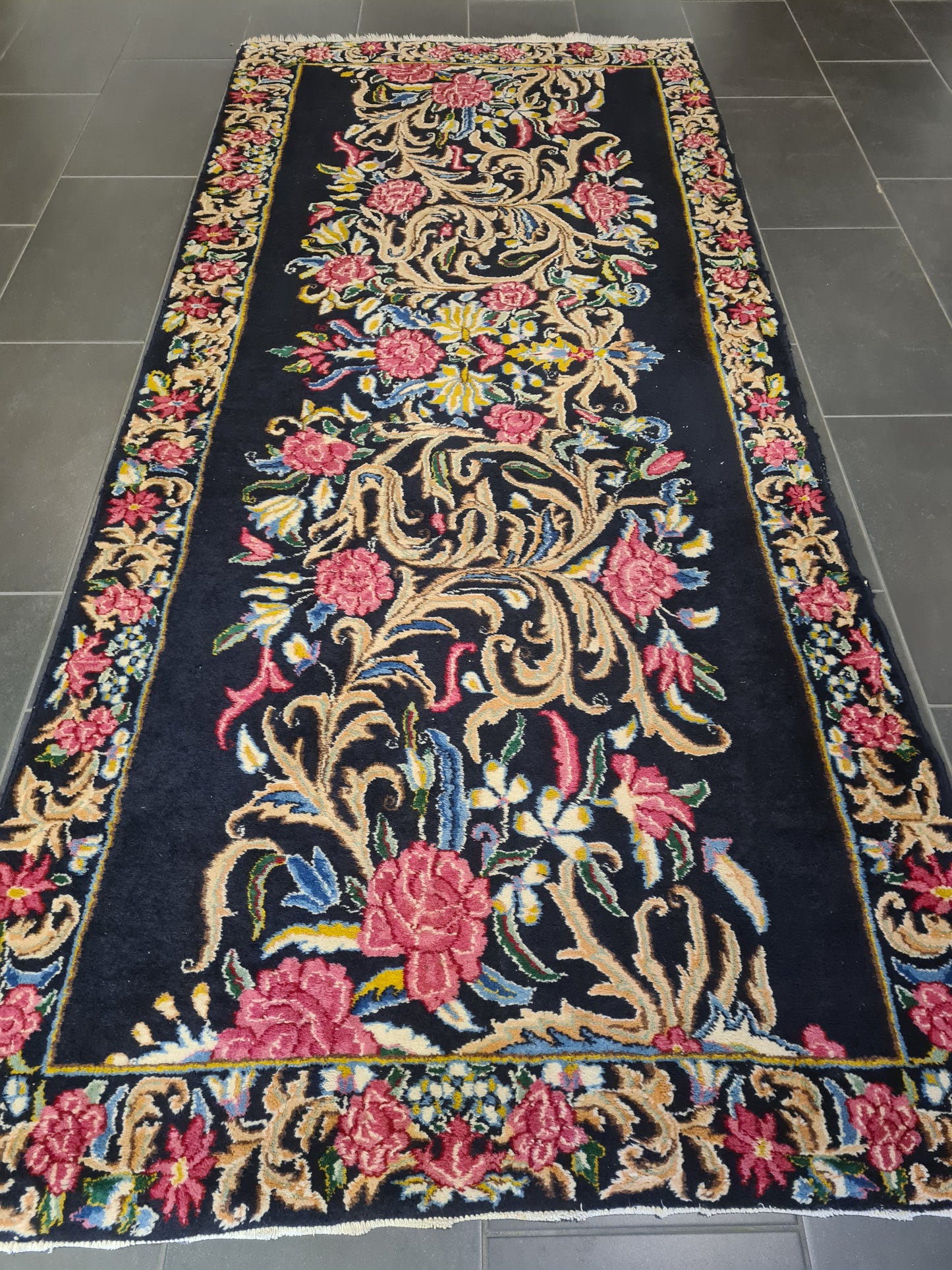 Perserteppich Orientteppich Handgeknüpfter Teppich Kirman fein 271x118cm