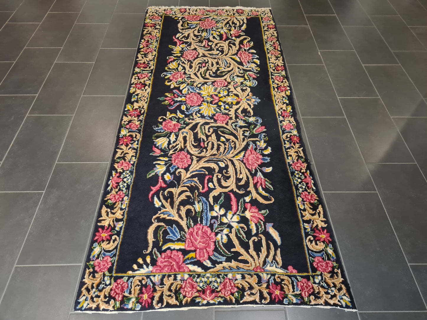 Perserteppich Orientteppich Handgeknüpfter Teppich Kirman fein 271x118cm