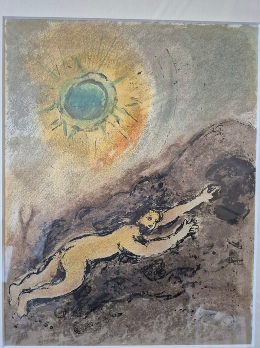 Lithographie Marc Chagall Sisyphos 46x54 cm hinter Glas gerahmt