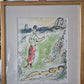 Lithographie Marc Chagall Athene senkt Odysseus in den Schlaf 46x54 cm