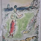 Lithographie Marc Chagall Athene senkt Odysseus in den Schlaf 46x54 cm