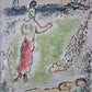 Lithographie Marc Chagall Athene senkt Odysseus in den Schlaf 46x54 cm