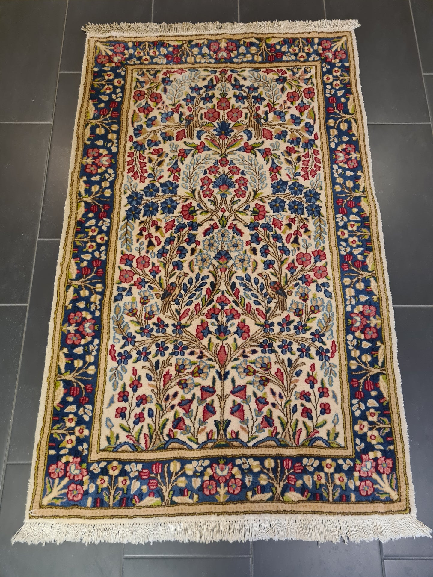 Perserteppich Orientteppich Handgeknüpfter Teppich Kirman fein 150x94cm