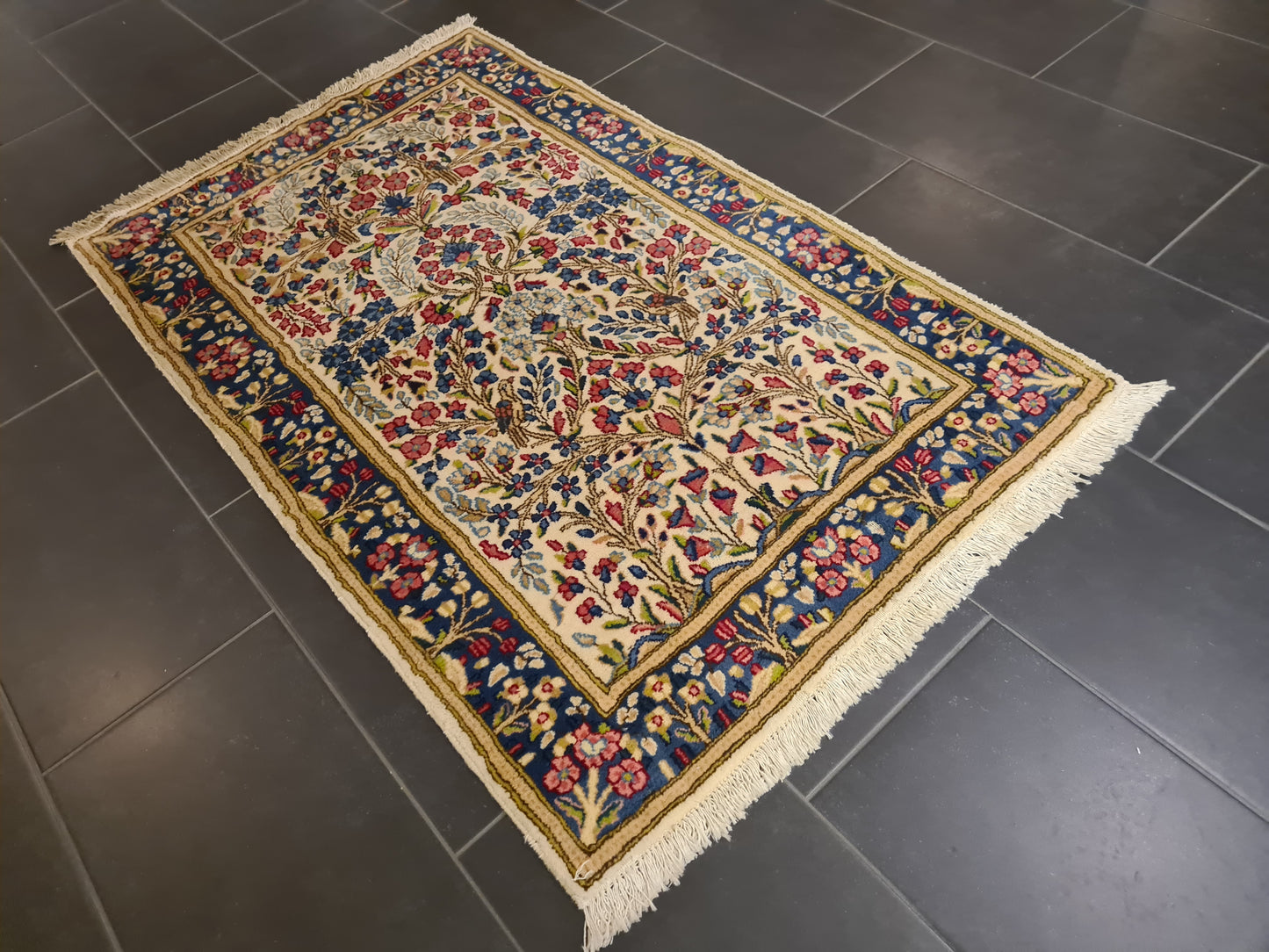 Perserteppich Orientteppich Handgeknüpfter Teppich Kirman fein 150x94cm