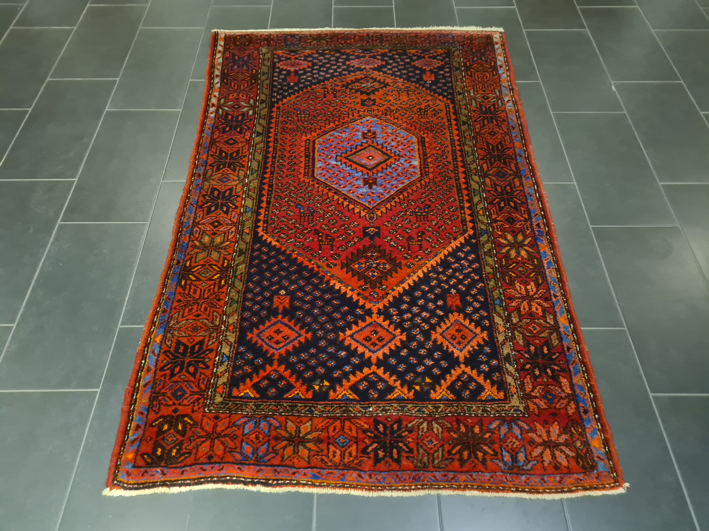 Perserteppich Orientteppich Handgeknüpfter Teppich Malaya antik 206x130cm