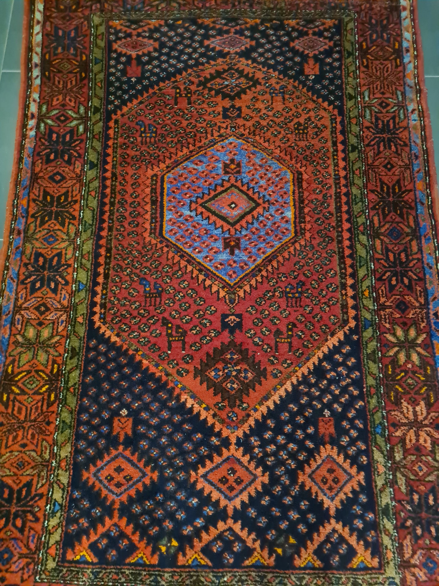 Perserteppich Orientteppich Handgeknüpfter Teppich Malaya antik 206x130cm