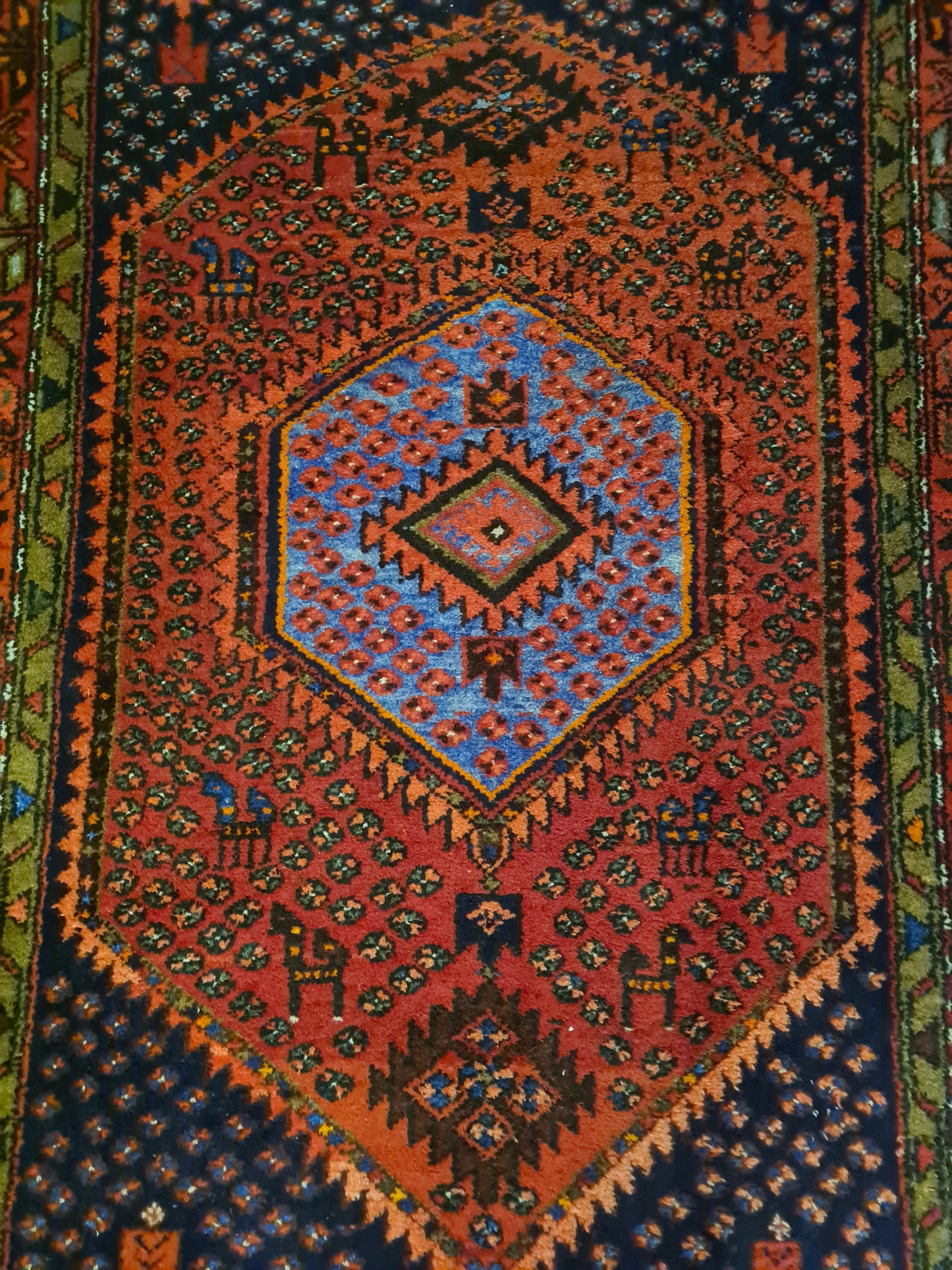 Perserteppich Orientteppich Handgeknüpfter Teppich Malaya antik 206x130cm