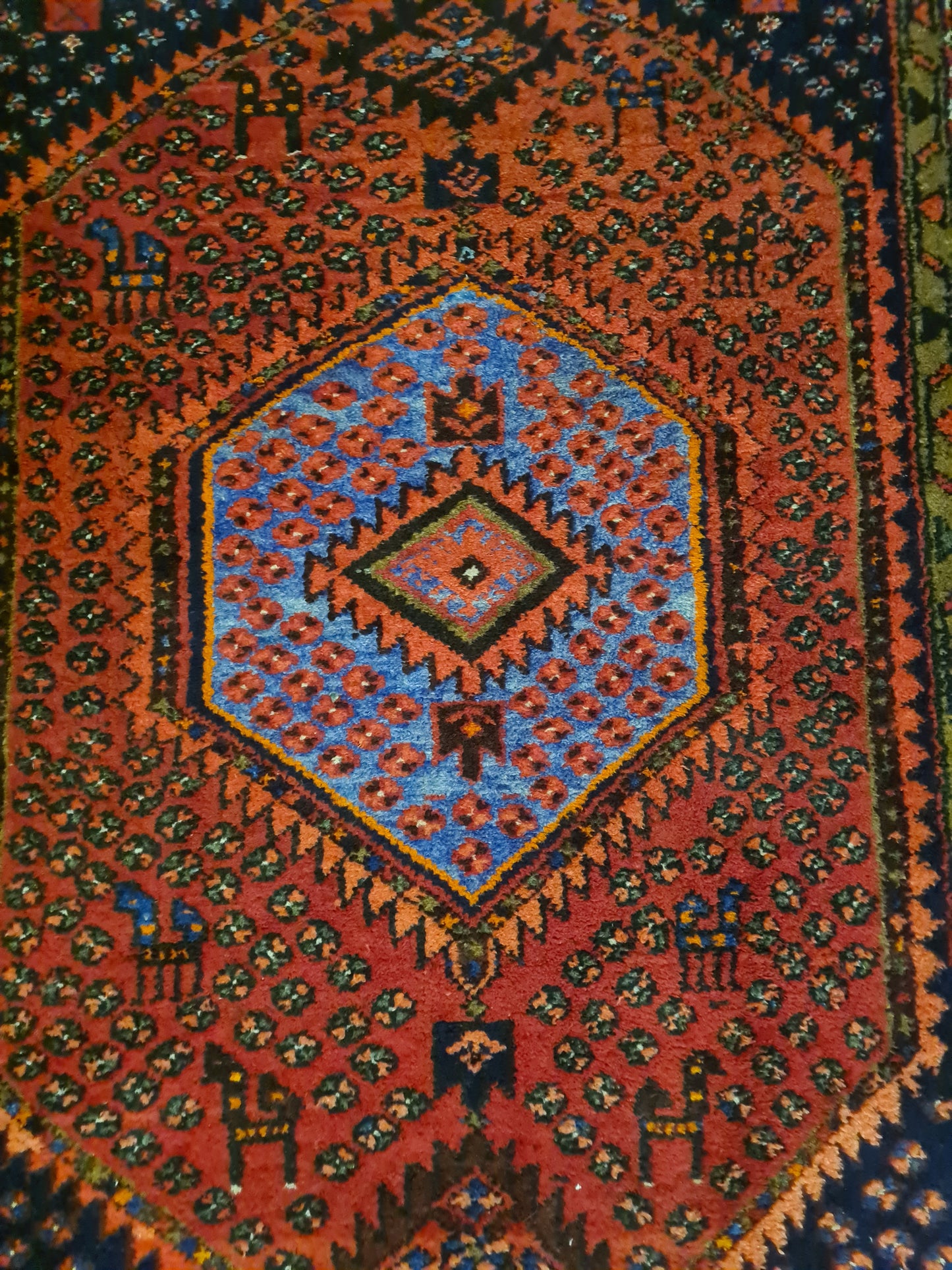 Perserteppich Orientteppich Handgeknüpfter Teppich Malaya antik 206x130cm