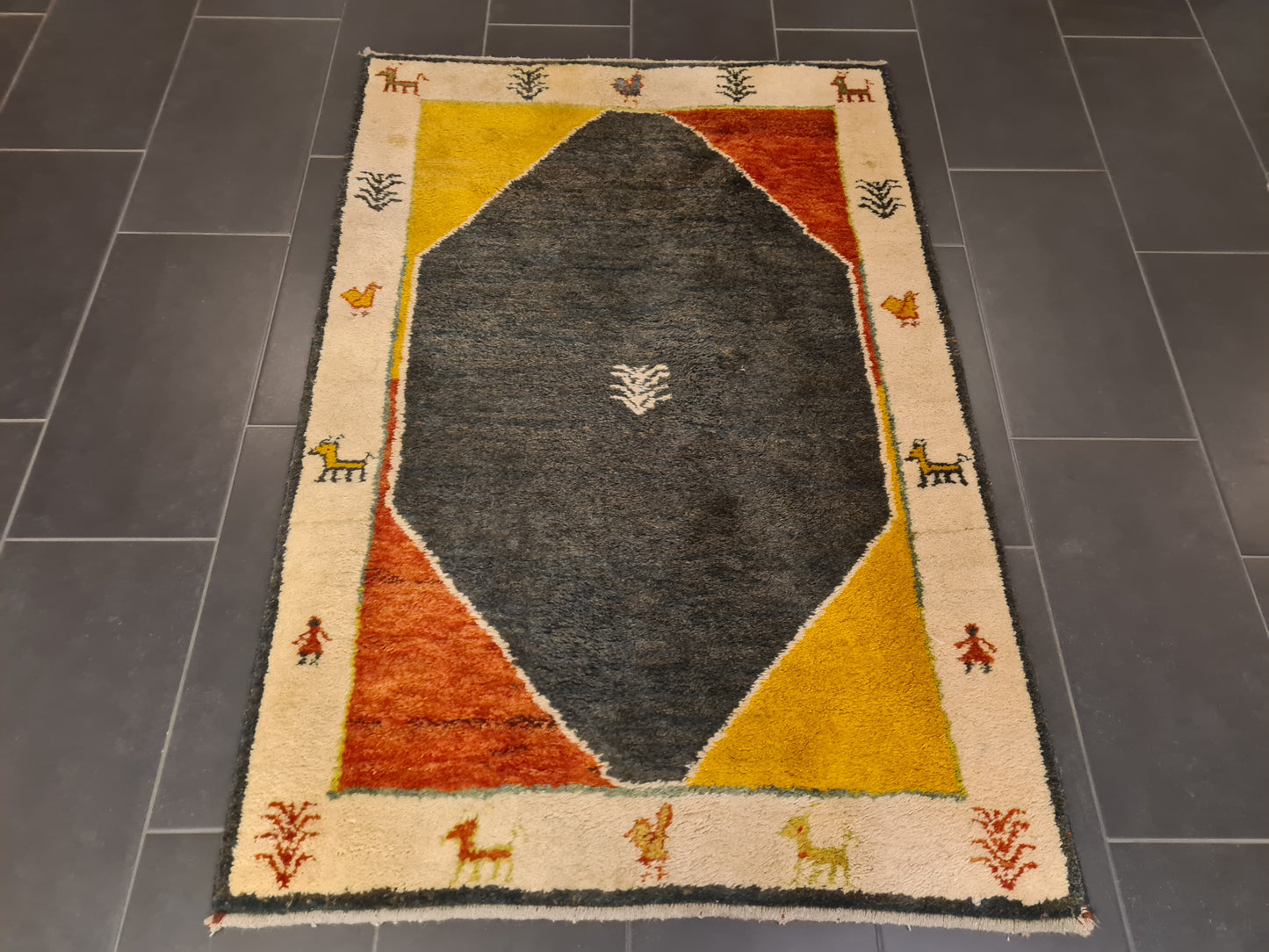 Perserteppich Orientteppich Handgeknüpfter Teppich Gabbeh 160x107cm