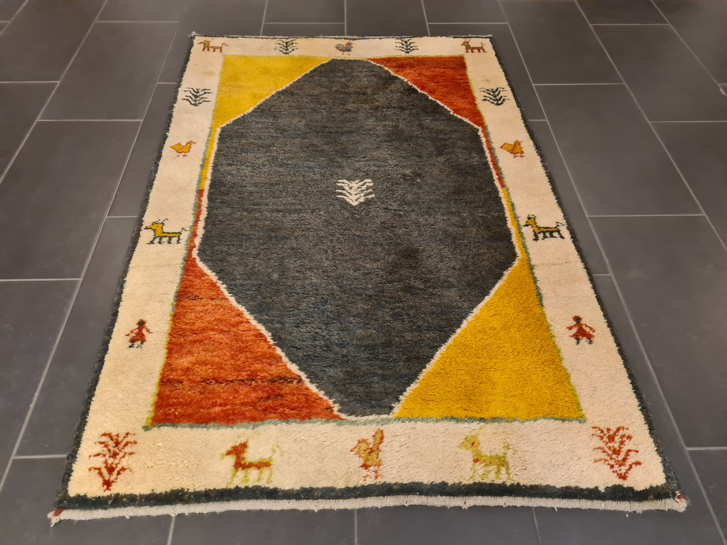 Perserteppich Orientteppich Handgeknüpfter Teppich Gabbeh 160x107cm