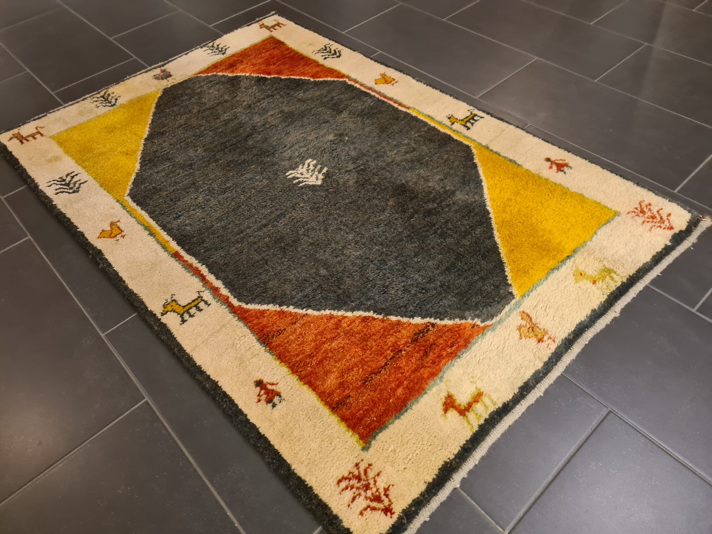 Perserteppich Orientteppich Handgeknüpfter Teppich Gabbeh 160x107cm