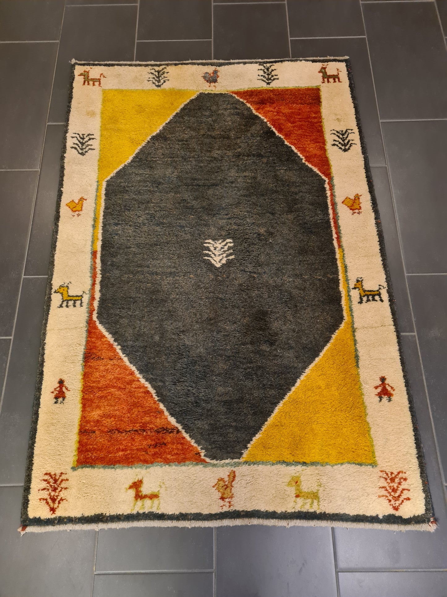 Perserteppich Orientteppich Handgeknüpfter Teppich Gabbeh 160x107cm