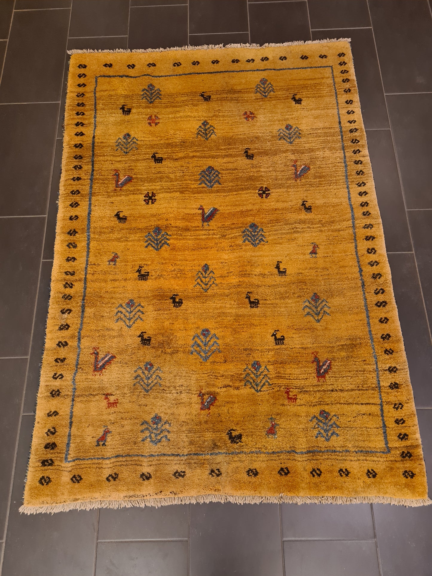 Perserteppich Orientteppich Handgeknüpfter Teppich Gabbeh 197x125cm