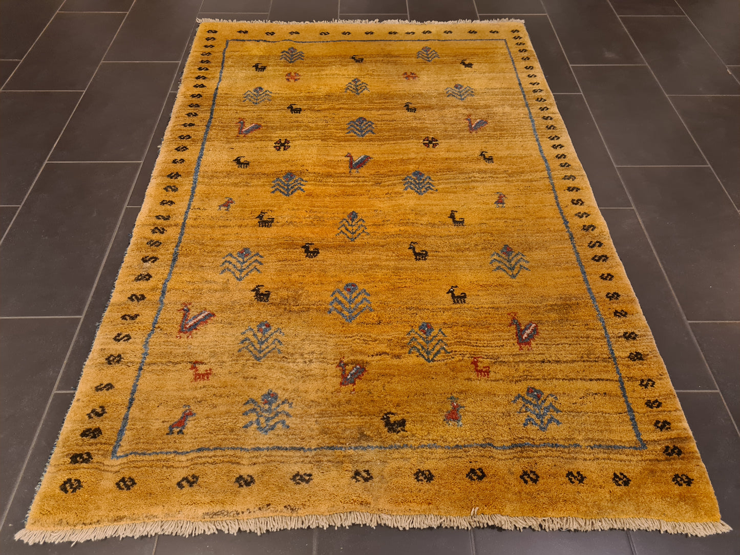 Perserteppich Orientteppich Handgeknüpfter Teppich Gabbeh 197x125cm