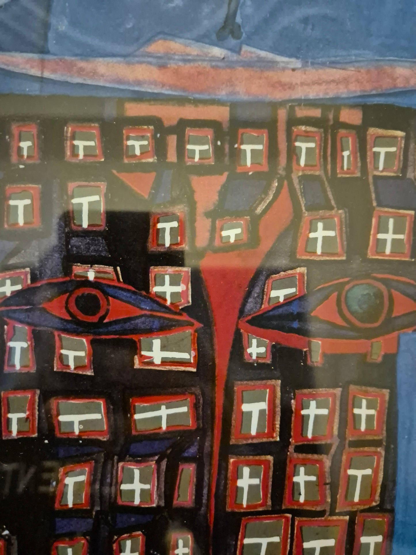 Druckgrafik Hundertwasser 138 Abstrakt Kunst 1952 109x89cm