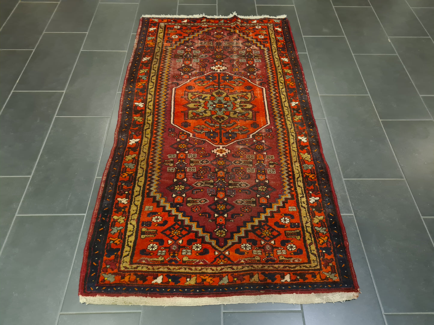 Perserteppich Orientteppich Handgeknüpfter Teppich Malaya antik 200x112cm