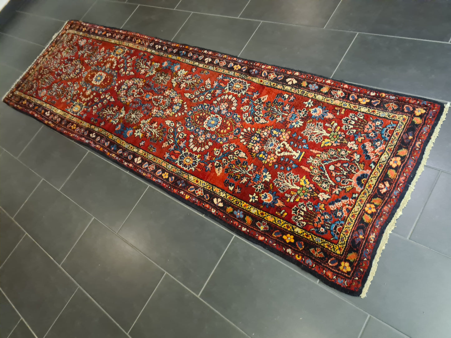 Perserteppich Orientteppich Handgeknüpfter Teppich Sarough Läufer 310x88cm