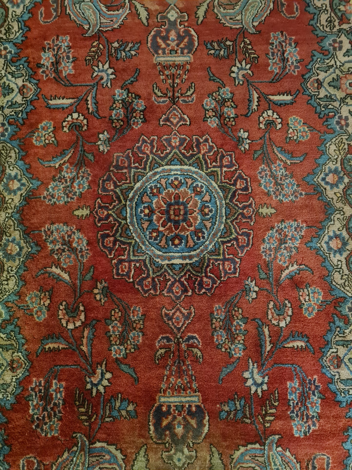 Perserteppich Orientteppich Handgeknüpfter Teppich Keshan antik 209x129cm