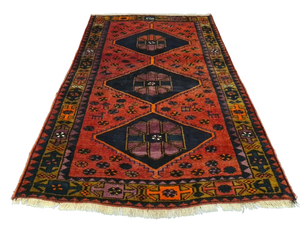 Perserteppich Orientteppich Handgeknüpfter Teppich Afshari antik 214x150cm