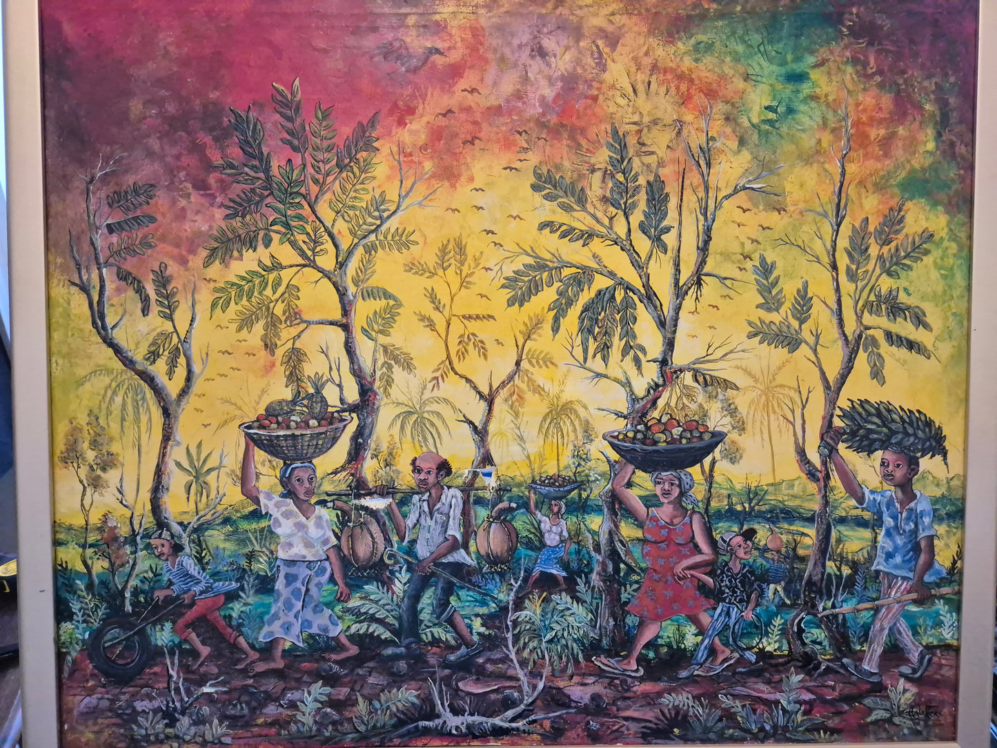 Angu Walters Ölgemälde 2001 "To the Market" 80,5x96 cm