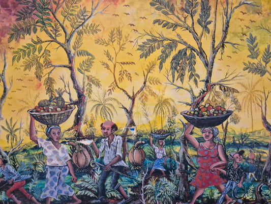 Angu Walters Ölgemälde 2001 "To the Market" 80,5x96 cm