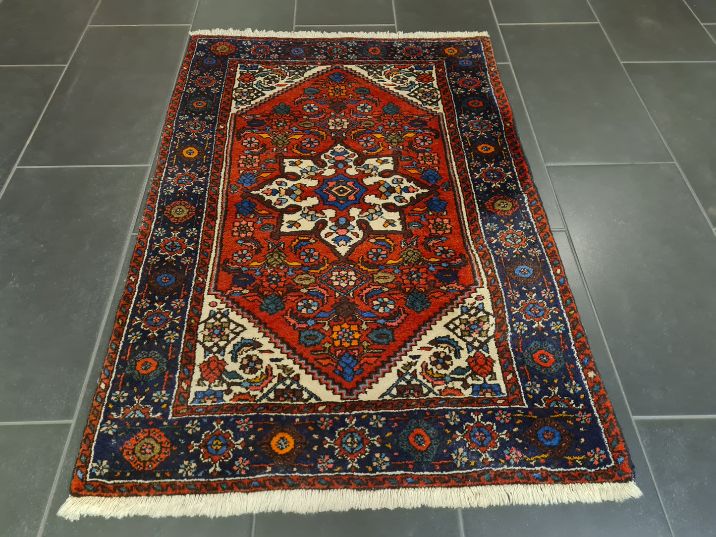 Perserteppich Orientteppich Handgeknüpfter Teppich Bidjar fein 128x86cm