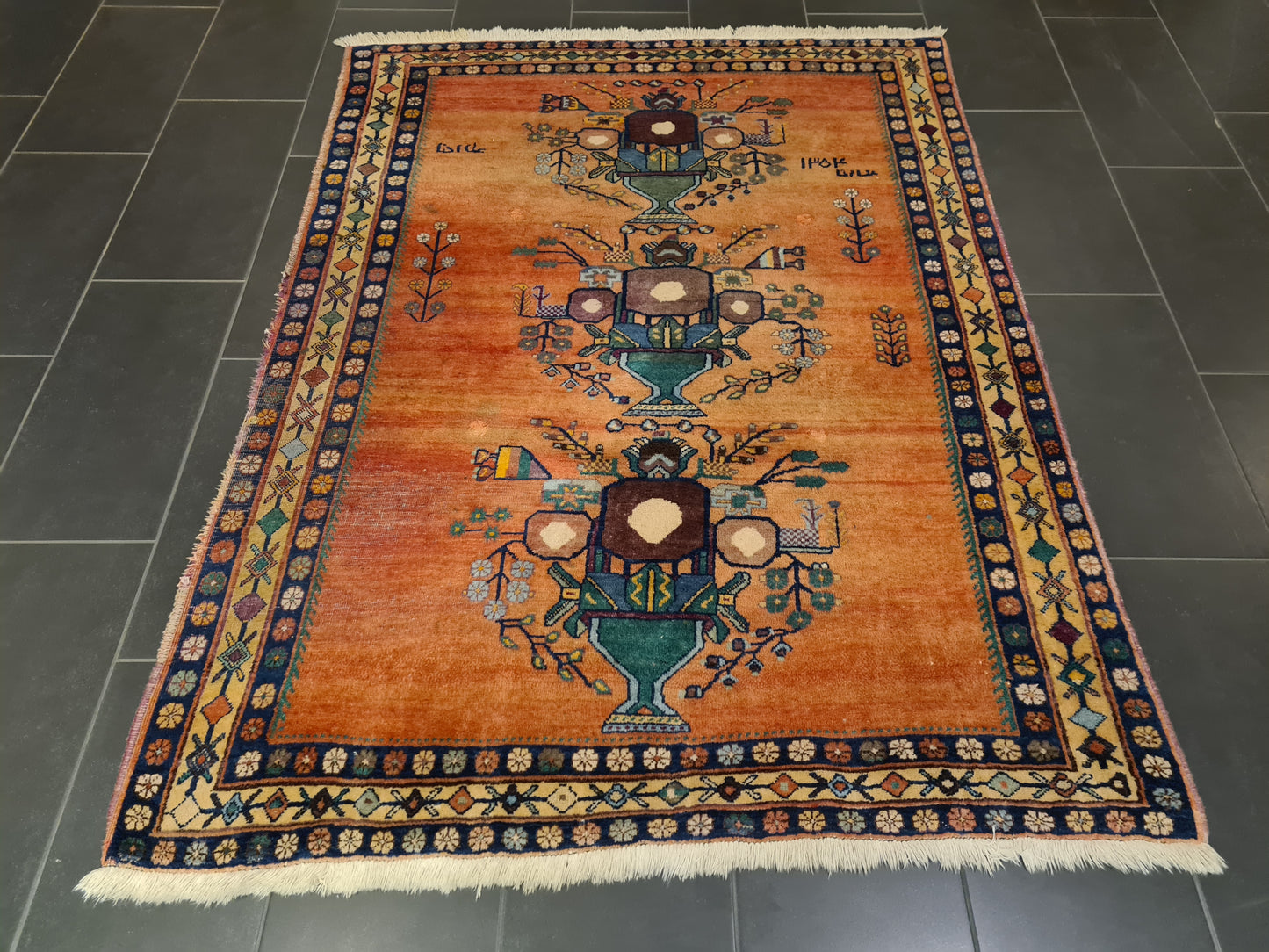 Perserteppich Orientteppich Handgeknüpfter Teppich Afshari antik 198x148cm