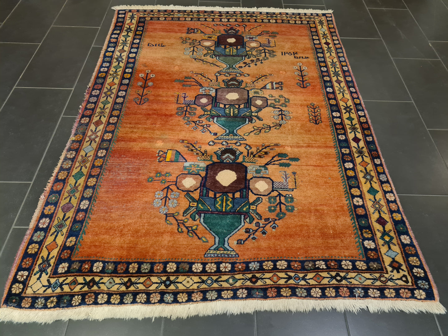 Perserteppich Orientteppich Handgeknüpfter Teppich Afshari antik 198x148cm