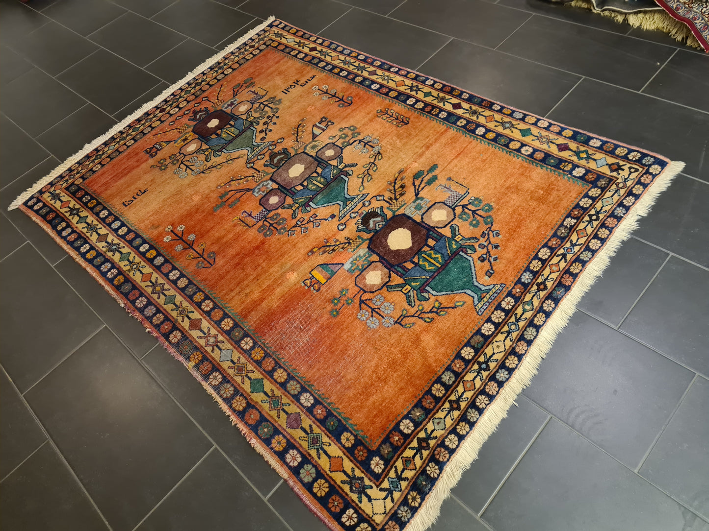 Perserteppich Orientteppich Handgeknüpfter Teppich Afshari antik 198x148cm