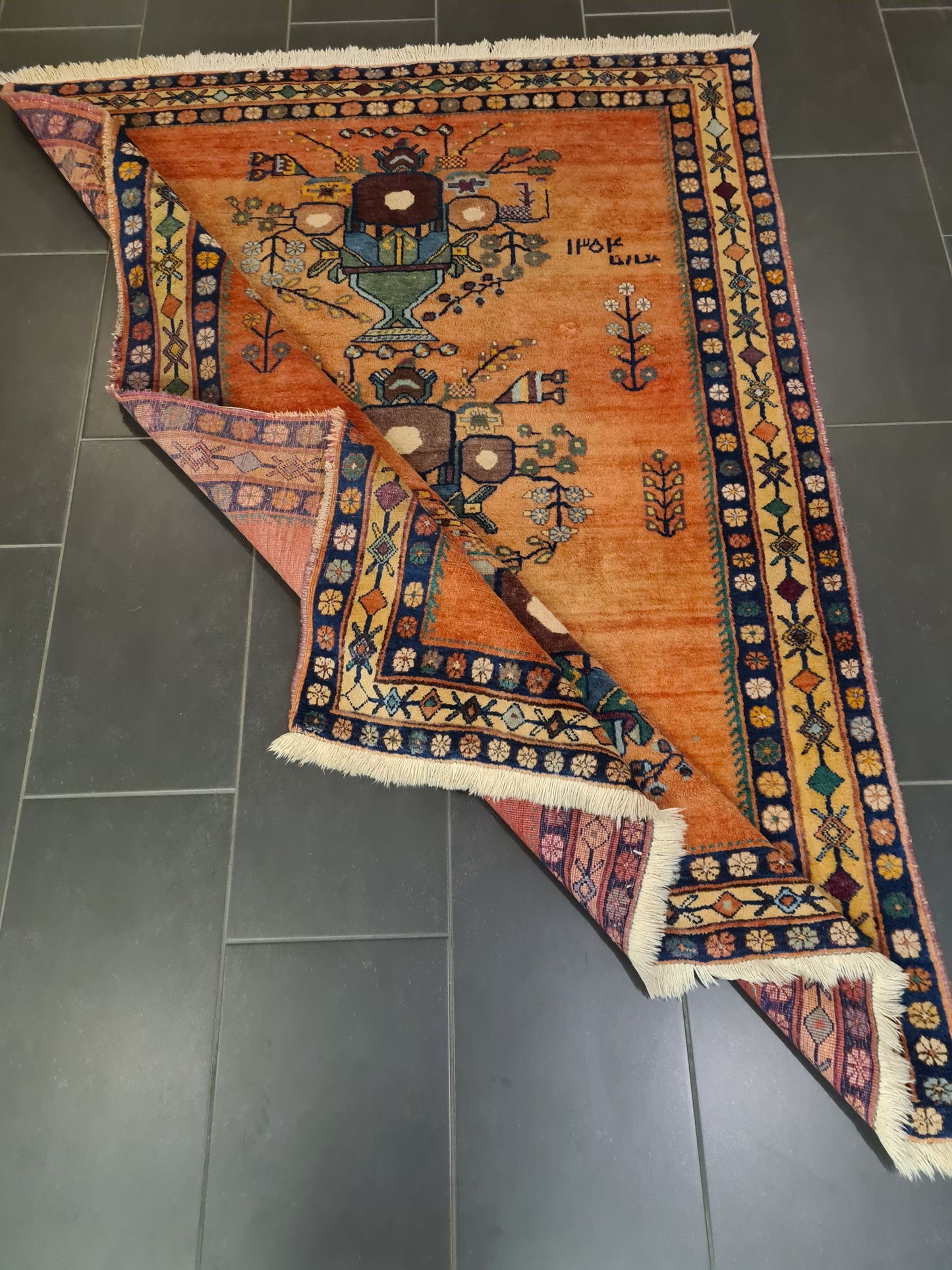 Perserteppich Orientteppich Handgeknüpfter Teppich Afshari antik 198x148cm