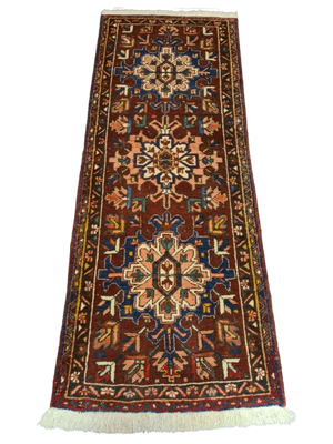 Perserteppich Orientteppich Handgeknüpfter Teppich Heris antik 220x86cm